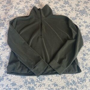 Athleta Seasoft Quarter Zip Cropped Pullover Elm Size Medium